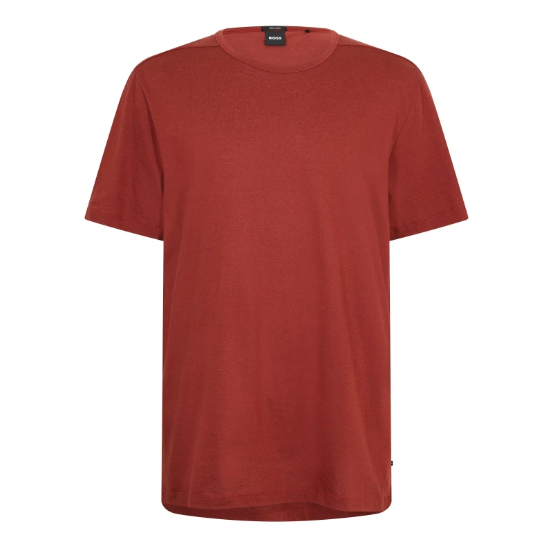 Image of Boss Mens P Tiburt Short Sleeve T-Shirt Open Brown male S