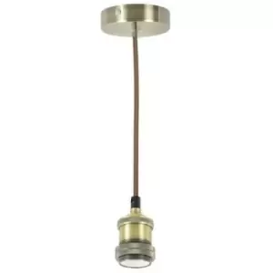 Image of Lyyt Vintage Single Pendant Cord Set E27 Antique Brass