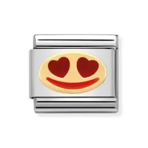 Image of Nomination Classic Gold Enamel In Love Smile Charm