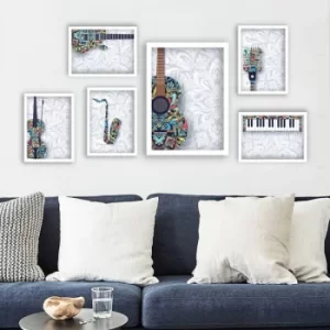 Image of SET_0100 Multicolor Decorative Framed Painting (6 Pieces)
