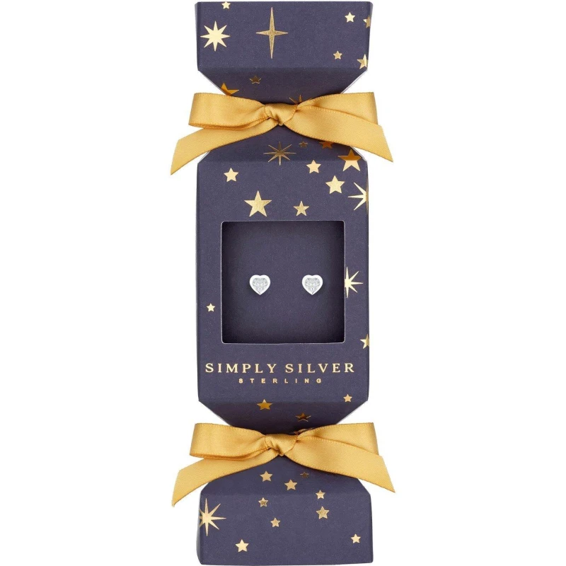 Image of Simply Silver Sterling Silver 925 Cubic Zirconia Heart Earrings Jewellery Sets One Size Silver 71574511000