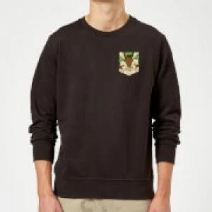 Image of Looney Tunes Wile E Coyote Face Faux Pocket Sweatshirt - Black - M