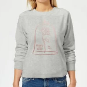 Image of Disney Beauty And The Beast Princess Rose Gold Womens Sweatshirt - Grey - XL
