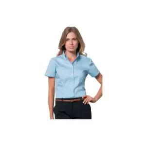 Image of KK701 Ladies Size 10 Short Sleeve Light Blue Oxford Shirt