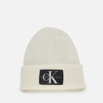 Image of Calvin Klein Jeans Womens Monogram Beanie - Bright White