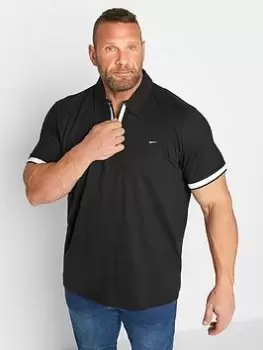 Image of BadRhino Black Jersey Zip Polo, Black, Size 2XL, Men