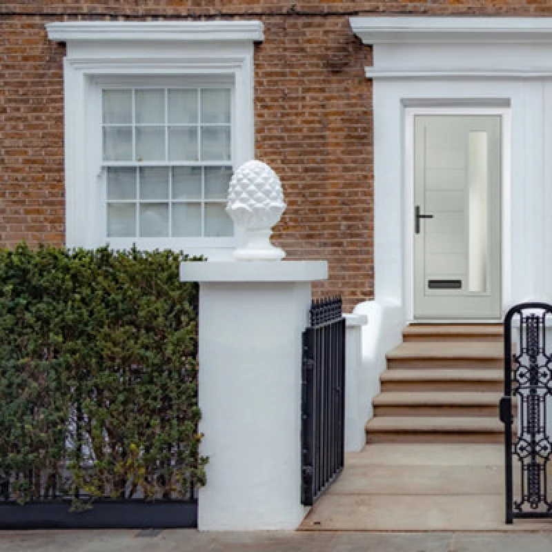 Image of Lacerta Composite Door Monza Agate Grey 890mm X 2090mm Open In Right Hand Obs Glass 10 Year Guarantee - Free Delivery & Smart Lock