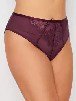 Image of Yours Lace Satin Trim Brief, Red, Size 14-16, Women