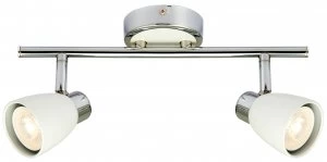 Image of Wickes Major LED White and Chrome 2 Bar Spotlight - 2 x 4.8W