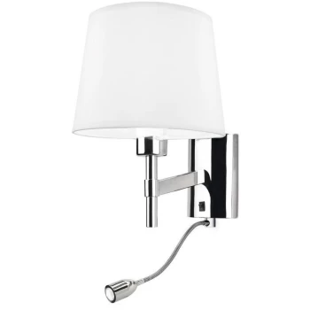 Image of Leds-c4 Lighting - Leds-C4 Bristol - LED 2 Light Indoor Wall Light Chrome with Reading Lamp, E27