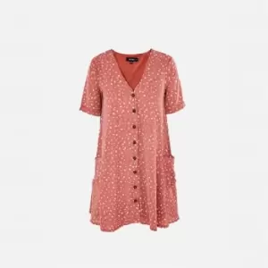 Image of Missguided Button Through Smock Dress - Pink