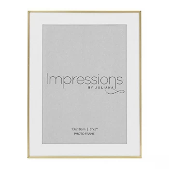 Image of 5" x 7" - Impressions Brushed Brass Finish Photo Frame