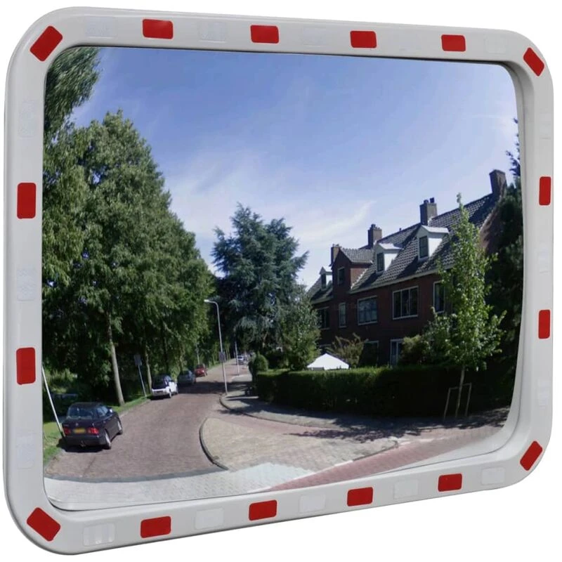 Image of VIDAXL Convex Traffic Mirror Rectangle 60 x 80cm with Reflectors Vidaxl 8718475925729