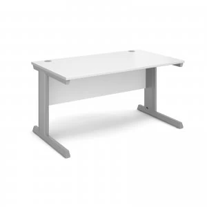 Image of Vivo Straight Desk 1400mm x 800mm - Silver Frame White Top