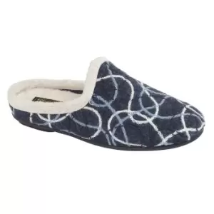 Image of Sleepers Womens/Ladies Katie Knitted Patterned Mule Slippers (8 UK) (Blue)