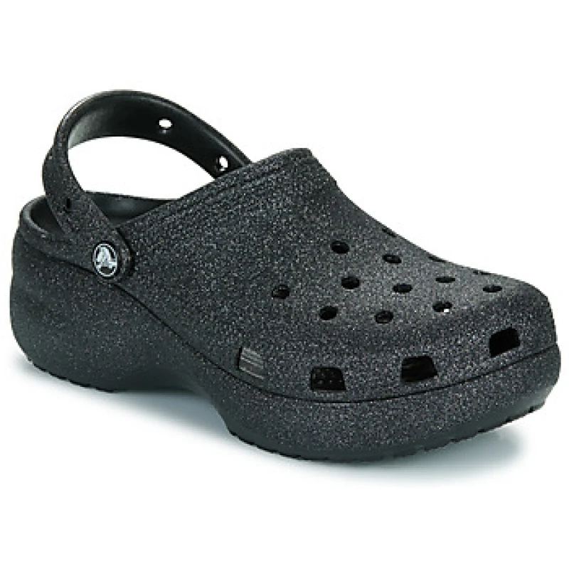Image of Crocs Women Classic Platform Glitter Clogs Black 5