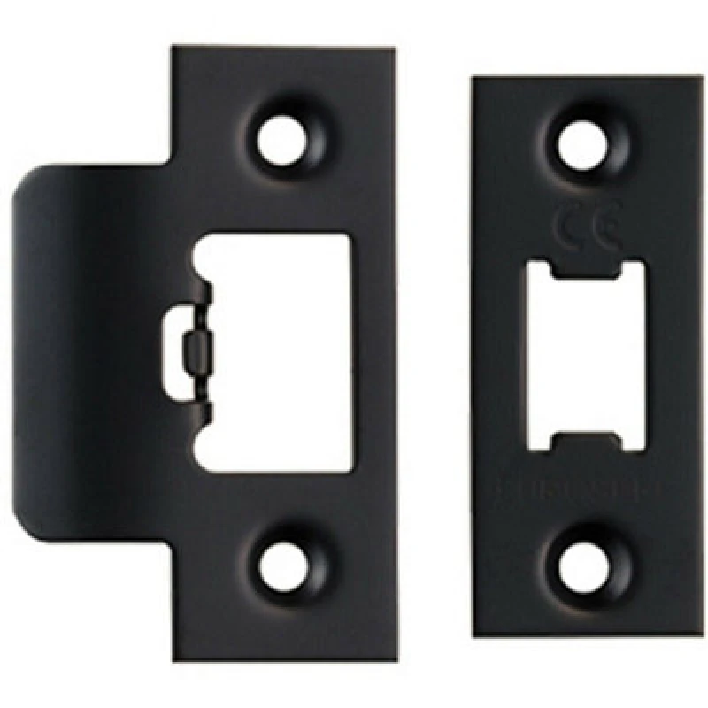 Image of Loops Forend Strike & Fixing Pack Suitable for Tubular Latch Matt Black Black