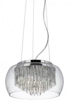 Image of 4 Light Ceiling Pendant Chrome, Glass, G9