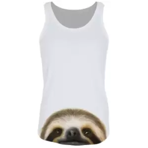 Image of Inquisitive Creatures Womens/Ladies Sloth Vest Top (S) (White)