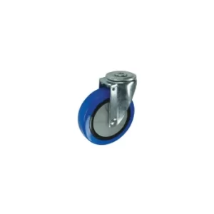 Image of Swivel Bolt Hole 75MM Blue Rubber Tyre