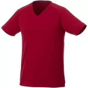 Image of Elevate Mens Amery Short Sleeve Cool Fit V-Neck T-Shirt (L) (Red)