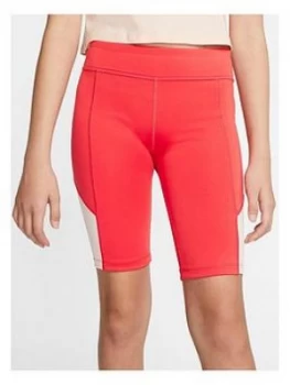Image of Nike Older Girls Trophy Cycling Running Shorts - Red