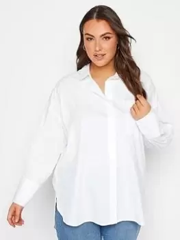 Image of Yours Oversized Poplin Shirt White, Size 20, Women
