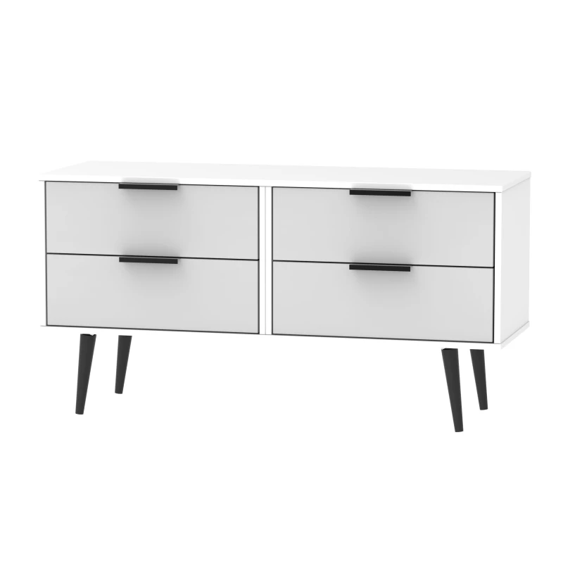 Image of Fuji 4 Drawer Bed Box In Grey Matt & White (Ready Assembled)