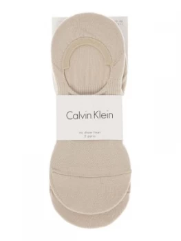 Image of Mens Calvin Klein 2 Pack No Show Trainer Liner Nude
