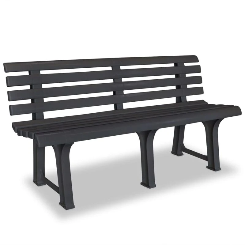 Image of VIDAXL Garden Bench 145.5cm Plastic Anthracite Vidaxl 8718475570554