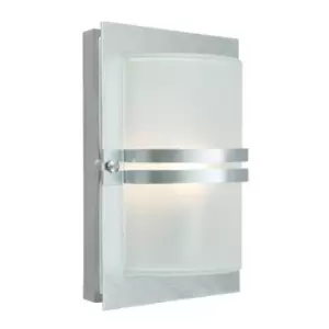 Image of Elstead - 1 Light Outdoor Frosted Flush Wall Light Galvanised IP54, E27