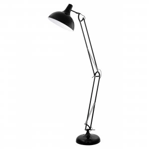 Image of EGLO ES/E27 Borgillio Black Floor Light 60W - 94698