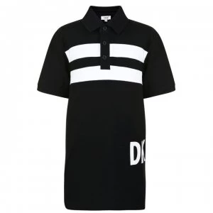 Image of DKNY Stripe Polo Shirt - Black
