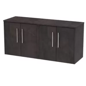 Image of Hudson Reed Juno 1200mm Wall Hung 4 Door Vanity & Worktop - Metallic Slate