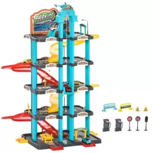 Image of Jouet 5-level Car Parking Garage Toy Race Tracks Car Ramp Set Toddler Car Game