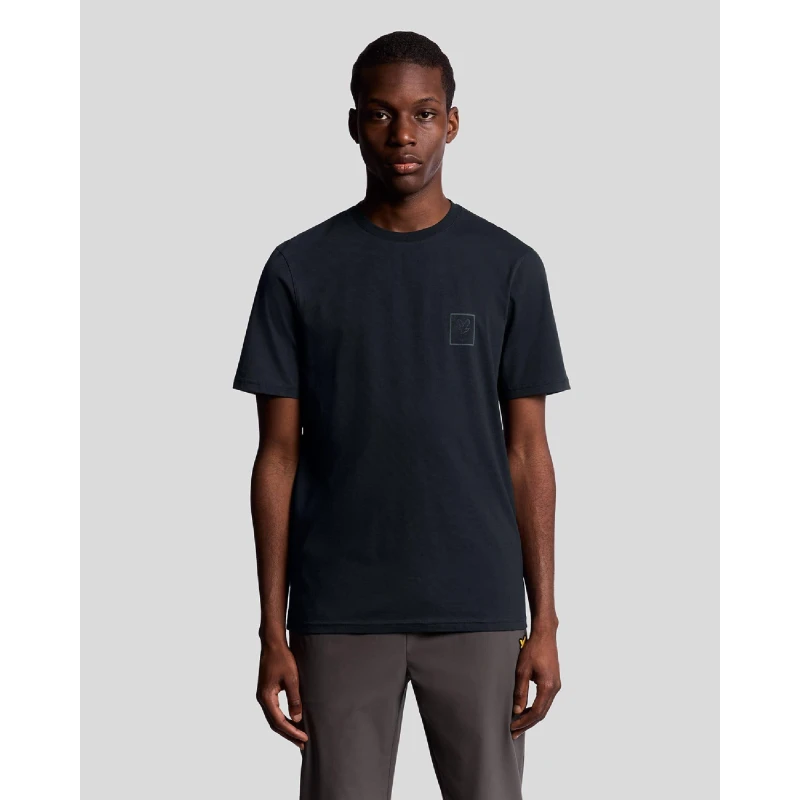 Image of Lyle and Scott Rubberised Logo Graphic T-Shirt Blue male S