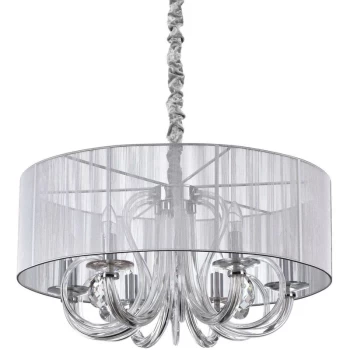 Image of Ideal Lux Swan - 6 Light Multi Arm Pendant Light Silver