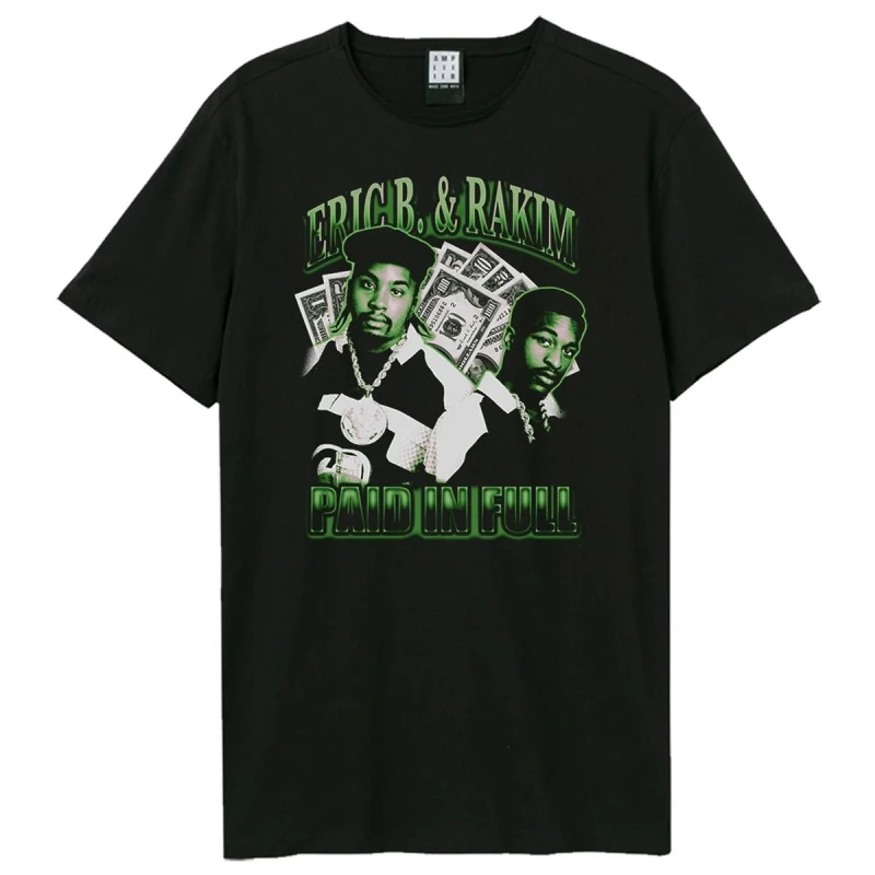 Image of Amplified Amplified Men Paid In Full Eric B. & Rakim T-Shirt in Black Size: X-Small Black XS Male 5063806740780