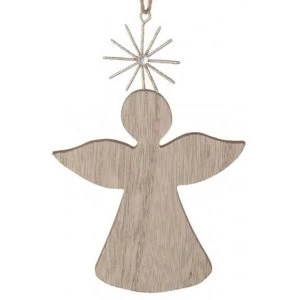 Image of Hanging Wooden Angel 14cm