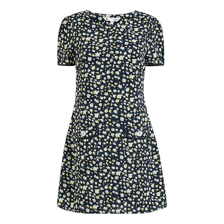 Image of Yumi Black Floral 'Gracey' Tunic Dress - 8
