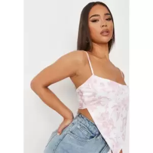 Image of Missguided Scarf Top Chinoiserie Print - Pink
