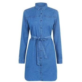 Image of Jack Wills Denim Barnshill Mini Shirt Dress - Mid Indigo