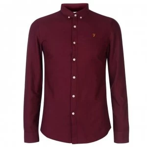 Image of Farah Vintage Oxford Long Sleeve Shirt - Burgundy