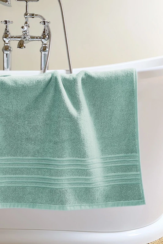 Image of Christy CHRISTY 'Serene' Pastel 100% Combed Cotton Bath Mat in Duck Egg Blue Duck Egg Blue One Size Unisex 5057241204228