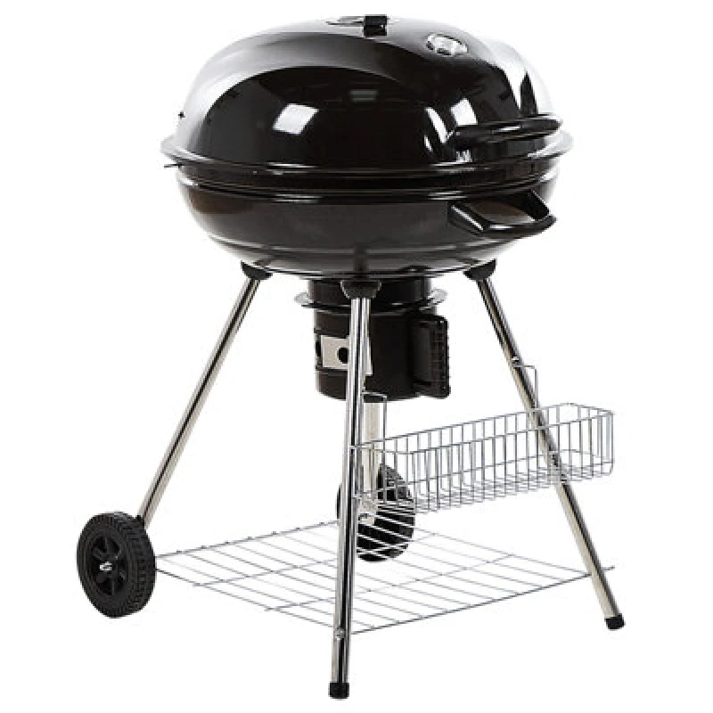 Image of Beliani Charcoal Bbq Grill Marapi Metal Black