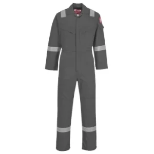 Image of Biz Flame Mens Flame Resistant Super Lightweight Antistatic Coverall Grey Extra Large 32"