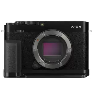 Image of Fujifilm X-E4 Mirrorless Camera Body in Black with Metal Hand Grip and Thumb Rest