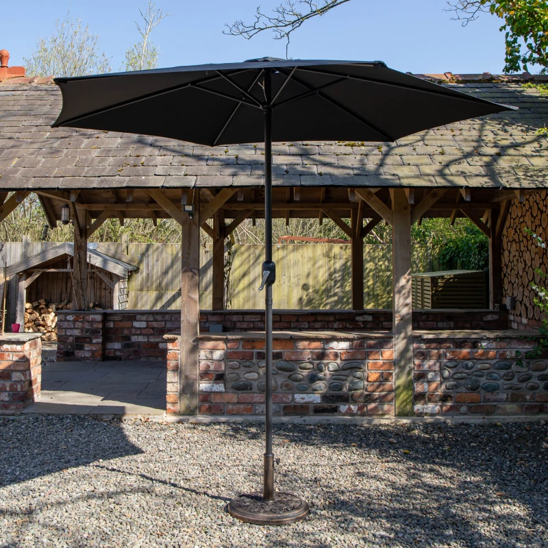Image of Samuel Alexander 2.7m Havana Garden Patio Parasol with Crank Handle and Cover in Black