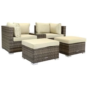 Image of Charles Bentley Verona Multifunction Rattan Sofa Set - Brown
