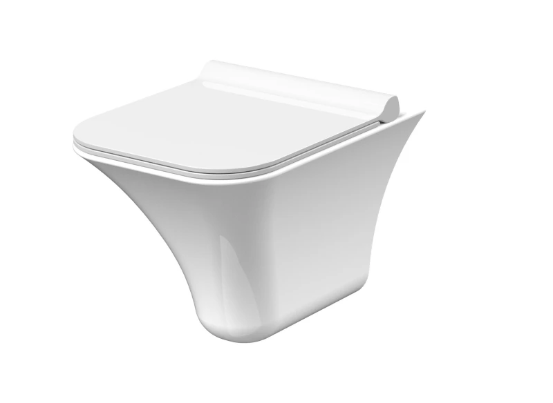 Image of Balterley Rimless Wall Hung Ceramic Toilet Pan & Soft Close Seat, 355mm White unisex